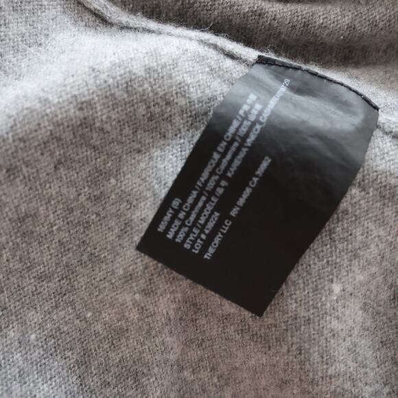 Theory Karenia V-Neck Cashmere Sweater In Gray Size S - Picture 11 of 14